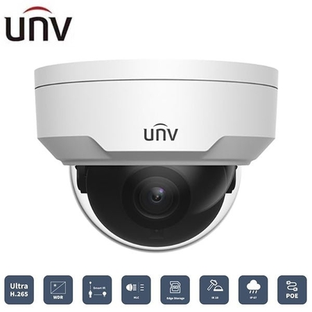 UNIVIEW UNV5MP WDR Vandal-resistent Network IR Fixed Dome(2.8mm, PoE, 30m IR, Audio, Alarm) UNV-325SR3-DVPF28-F